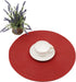 SHACOS Round Placemats Set of 6 Woven Braided 15 inch Circle Placemat for Dining Tables Kitchen Table Mats Washable (Red, 6)