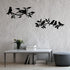 Hotop 2 Pieces Birds on Branch Metal Wall Art Decor Bird Silhouette Sculpture Black Leaves with Birds Metal Ornament Hanging Sign for Home Garden Office Living Room Indoor Outdoor Decorations