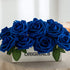 Exoment 25pcs Artificial Flower Foam Rose Real Touch Roses Flower Heads with Stem for DIY Wedding Bouquets Centerpieces Arrangements Party Baby Shower Home Decor (Royal Blue)