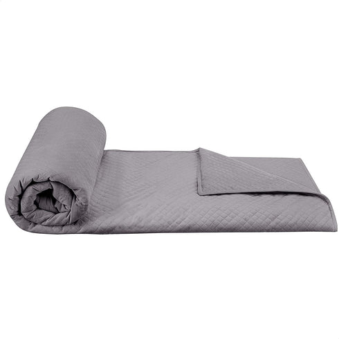 Amazon Basics Quilted Minky Weighted Blanket Cover - 48" x 72" (Twin), Dark Grey
