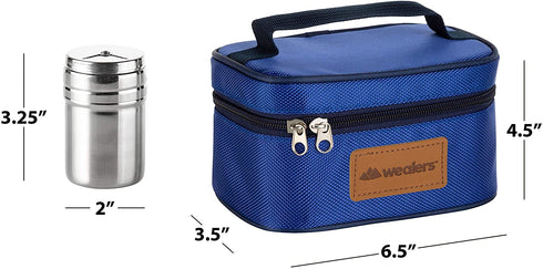 Portable Stainless Steel Spice Shaker Seasoning Dispenser - 6 Pc Set with Rotating Lids and Travel Bag| Spice Jars - Salt and Pepper Shakers - Dry Herb Spice Condiment Dispenser |Camping|Hiking|BBQ