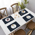 Faux Leather Placemats Table Placemats Set of 4, GOYLSER Waterproof Wipeable Placemats, PU Leather Place Mats Navy Blue Placemats for Home Kitchen Decor (Navy)