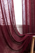 AmHoo 2 Panels Linen Sheer Curtains Premium Heavy Semi Draperies with Grommet Top Drapes Voile Panels Window Treatment for Living Bedroom Room Burgundy 52 x 95 Inch
