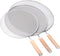 3 Pieces Grease Splatter Screen for Frying Pan, Splatter Guard Mesh Stainless Steel Grease Guard Shield for Kitchen Frying Pan Cooking Supplies Set of 9.8", 11.5" and 13" inch (Wood Handle)