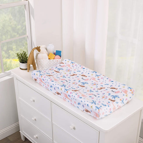 Carter's Pink Tropical Super Soft Changing Pad Cover, Pink, Green, Yellow, Orange