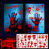 Halloween Decorations 112PCS Halloween Window Clings, 12 Sheets Bloody Handprint Footprint Skull Blood Decor Floor Clings, Spooky Window Stickers Decal for Haunted House Halloween Party Decorations