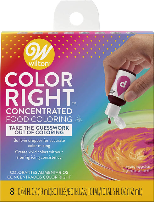 Wilton Color Right Performance Food Coloring Set, 8 Colors