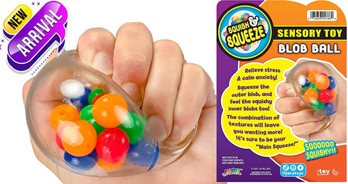 JA-RU Bop Ball & Soft Dough Stretchy Balls Stress Relief Toy (2 Packs) Soft Dough Stress Ball Pull and Stretch & Hand Ball Filled with Squishy Balls Anxiety Therapy Sensory Fidget Toy 401(1)-4786-(1)s