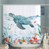 DESIHOM Teal Sea Turtle Shower Curtain Ocean Nautical Shower Curtain Under The Sea Shower Curtain Polyester Fabric-72" x 72"