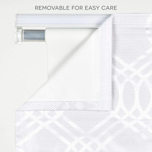 Exclusive Home Curtains Prague Trellis Blackout Roman Shade, 27x64, White