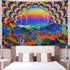 Trippy Tapestry Planet and Mountains Wall Tapestry Psychedelic Tapestry Mushrooms Cactus Wall Hanging Tapestry Mountian Tree Tapestries for Living Room Dorm Decor W78"—H59"