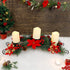 Prsildan 26 Inch Christmas Centerpiece Candle Holders Set, Christmas Tabletop Poinsettia Centerpiece with 3 Flameless Candles, Pinecones, Red Berries, Holiday Decorations for Table Mantel Xmas Party