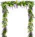 4Pcs 6.6Ft/Piece Artificial Flowers Silk Wisteria Garland-DearHouse Artificial Wisteria Vine Rattan Silk Hanging Flower for Home Garden Outdoor Ceremony Wedding Arch Floral Decor(Light Purple)