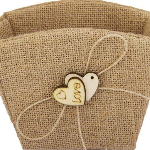 WINOMO Double Heart Wedding Flower Girl Basket with Bowknot