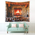 Sevendec Christmas Tapestry Wall Hanging Xmas Cobblestone Fireplace Wall Tapestry for Party Livingroom Bedroom Dorm Home Decor W90" x L71"