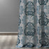 HPD Half Price Drapes SHCH-PS18043A-84-GR Damascus Grommet Faux Linen Printed Sheer Curtain (1 Panel), 50 X 84, Damacus Teal