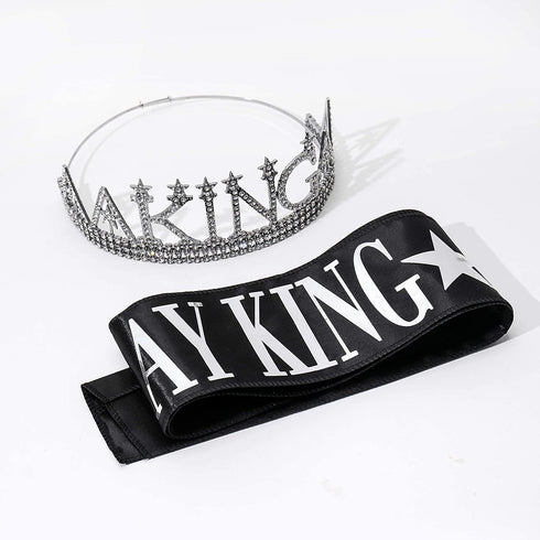 Birthday King sash and King's Crown, Birthday Gifts for Men's Birthday Party Decoration ?Black?
