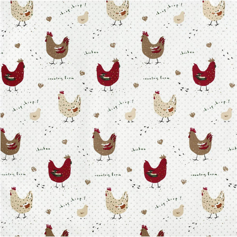 Cackleberry Home Farmhouse Chicken Placemats Cotton Fabric Reversible, 13 x 19 Inches, Set of 4