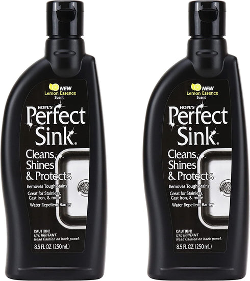 Hope's Perfect Sink Cleaner and Polish, Restorative, Water-Repellant, Removes Stains, Ideal for Brushed Stainless Steel, Cast Iron, Porcelain, Corian, Composite, Acrylic, 8.5 oz 2 Pack