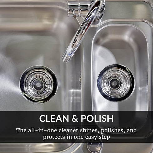 Hope's Perfect Sink Cleaner and Polish, Restorative, Water-Repellant, Removes Stains, Ideal for Brushed Stainless Steel, Cast Iron, Porcelain, Corian, Composite, Acrylic, 8.5 oz 2 Pack