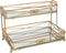Home Details Mirrored, Perfect for Perfumes, Jewelry, Makeup, Cosmetic Organizer, Stylish Decor in Satin Gold 2 Tier Vanity Tower
