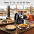 Aurkalri Air Fryer Accessories Set 5 pcs with Non-stick Barrel/Pan, Pizza Pan,Metal Holder,Roasting Racks And Silicone Mat,Fit all 3.7QT - 5.3QT(7 Inch)