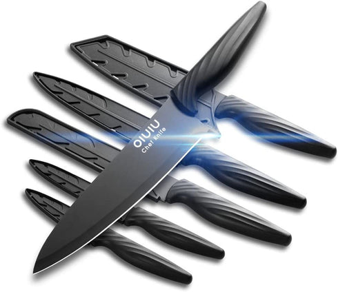 Kitchen Knives, OLULU 12PCS Chef knife set, Premium Stainless steel Kitchen Knife set, Knife Set With Sheathes