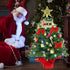 Small Christmas Tree, 2ft Mini Christmas Tree, Artificial Small Desktop Xmas Tree with Lights and Tree Ornaments, for Christmas Thanksgiving Decorations