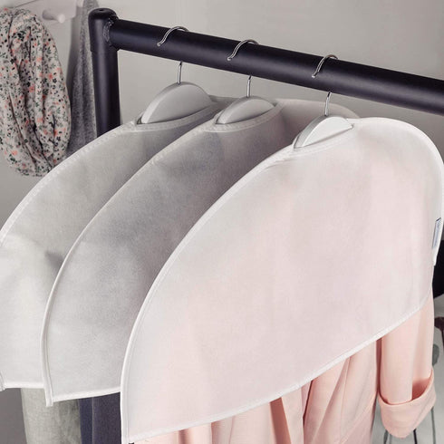 HANGERWORLD Breathable Shoulder Covers Clothes Dust Protectors for Closet Storage (10 Pack, White)