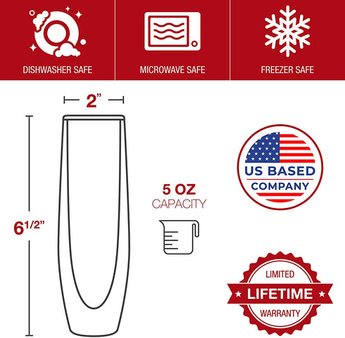 Glass Champagne Flutes - Set of 2 - Stemless Sparkling Wine Glasses - 5 oz - Mimosa Wine Flute For Weddings Bridesmaid Party and Bridal Showers -Eparé