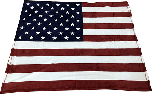 Patriotic Throw Blanket for Couch - 50" x 60", American Flag, Soft Cozy Fleece, Veteran's Day, Stars and Stripes, Home Decor, Red, White, Blue, USA, Living Room Sofa, Bed, Office, Old Glory