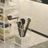 InnSweet Makeup Brush Holder Organizer, Dustproof Cosmetics Brush Storage with White Pearls