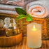 Flickering Flameless Candles Waterproof Outdoor Candles Battery Operated Candles with Remote Cycling 24 Hours Timer?D: 3.25"x H: 4"5"6"?LED Candles Plastic Pack of 3 Large Pillar Candles