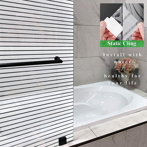 Coavas Window Privacy Film Blinds Frosted Glass Film Sun UV Blocking Static Clings Non-Adhesive Heat Control Home Office Decorative Stickers Bathroom Door Covering(17.5 x 118.1 Inch, Pure)