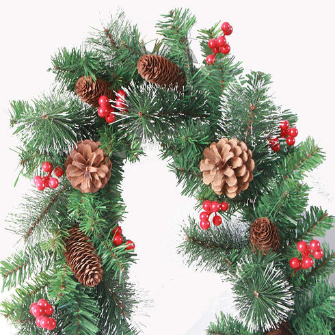 TOY MANIAC Christmas Garland 5.9 Feet Artificial Pine Garland Frosted Berry Pinecone Artificial Garland for Christmas Party Home Decoration