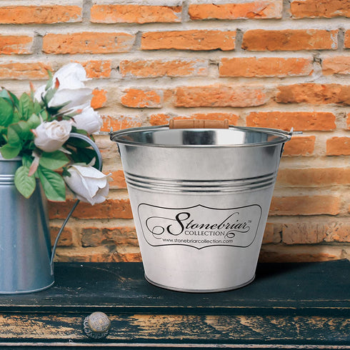 Stonebriar 50 Hour Long Burning Citronella Candle with Galvanized Metal Bucket