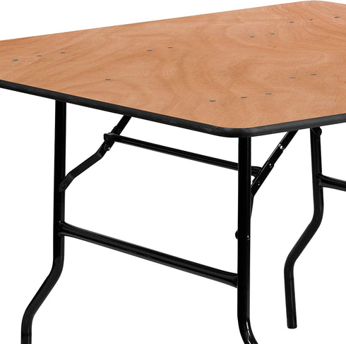 Flash Furniture 4-Foot Square Wood Folding Banquet Table
