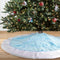yuboo Light Blue Christmas Tree Skirt,36" Luxury Faux Fur with Snowflakes for Blue Christmas Ornaments Winter Wonderland Decorations