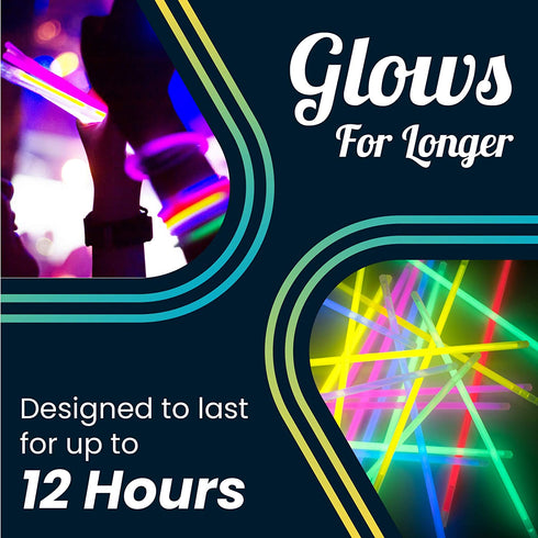 Glow Sticks Party Pack - 240 PCS That Includes, 100 Pcs 8 Inch Glow sticks,10 Pcs Ultra-Bright 6 Inch Glow Sticks, And All Exciting Accessories Create Glow In The Dark Necklaces, Bracelets, Glasses, Headbands, Balls, Flowers And Much More, Neon Light Sti
