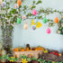 30PCS Easter Hanging Eggs with Dots-Fabric Wrapped Easter Egg-Easter Tree Hanging Ornaments for Party Spring Home Garden Decoration (Dot-Small)