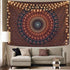 Mandala Tapestry Bohemian Hippie Tapestry Psychedelic Peacock Tapestry Wall Hanging Floral Brown Tapestry for Room(51.2 x 59.1 inches)