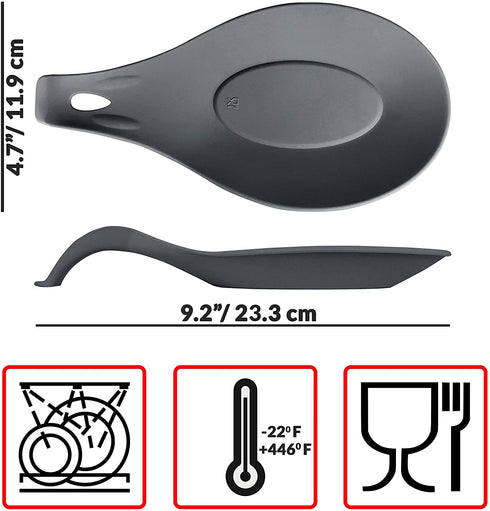 Silicone Spoon Rest for Stove Top €“ Set of 2 | HEAT RESISTANT | EASY €“ CLEAN Spoon Holder for Stove Top | Nonstick Sturdy Silicon Spoon Rest for Kitchen Counter | Spatula Rest HOLDS 2 LARGE UTENSILS