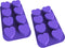 Bakerpan Silicone Mini Cake Pan, Muffin Baking Tray, Pastry Mold, 2 1/4 Inch Hearts, 8 Cavities (Purple) Set of 2