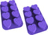 Bakerpan Silicone Mini Cake Pan, Muffin Baking Tray, Pastry Mold, 2 1/4 Inch Hearts, 8 Cavities (Purple) Set of 2