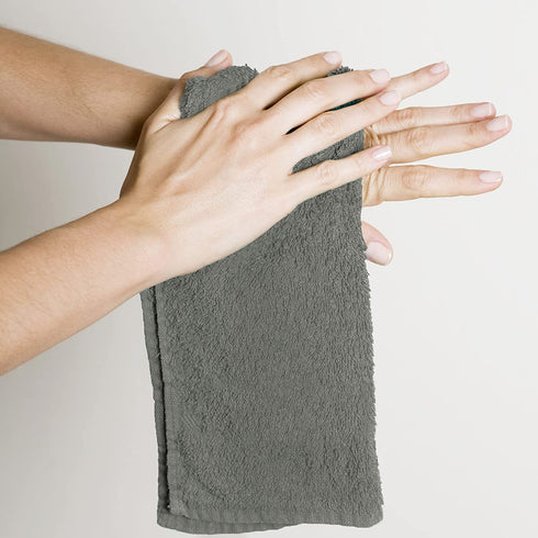 Utopia Towels Cotton Grey Washcloths Set - Pack of 24 - 100% Ring Spun Cotton, Premium Quality Flannel Face Cloths, Highly Absorbent and Soft Feel Fingertip Towels