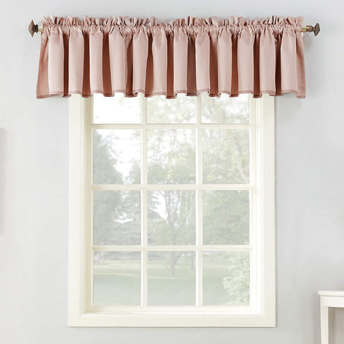 Sun Zero - 51708 Barrow Collection Rod Pocket Room Darkening Valance, 54" x 18" - 1 Panel, Blush Pink