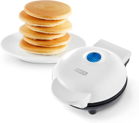 Dash DMS001WH Mini Maker Electric Round Griddle for Individual Pancakes, Cookies, Eggs & other on the go Breakfast, Lunch & Snacks, White 4 Inch