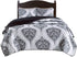 Comfort Spaces Coco 2 Piece Quilt Coverlet Bedspread Ultra Soft Printed Damask Pattern Hypoallergenic Bedding Set, Twin/Twin XL, Black