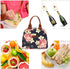 LOKASS Lunch Bag for women Insulated Lunch Tote Fashionable Cooler Bag Thermal Lunch Box with Detachable Shoulder Strap for Work/Picnic/Beach(Peony)