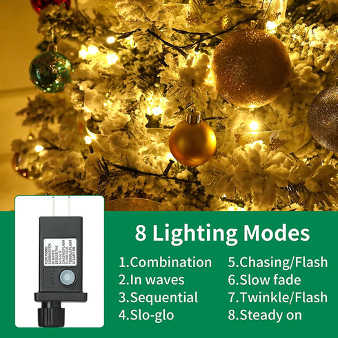 Christmas String Lights Outdoor Indoor, 72 FT 200 LED Lights with 8 Lighting Modes Waterproof UL Certified Ultra-Bright Fairy String Lights for Christmas Tree?Home,Party Holiday Decoration Warm White